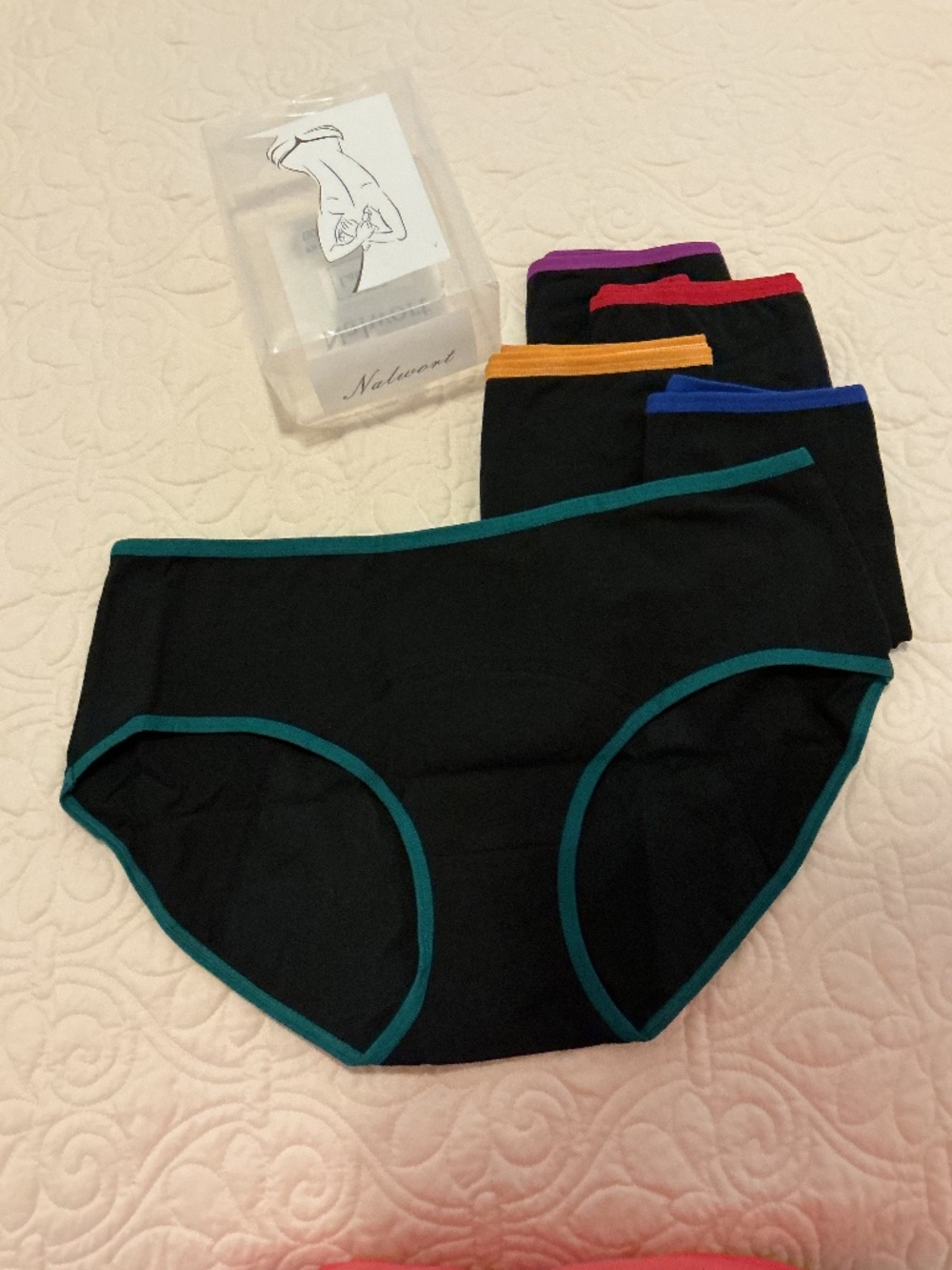 Nalwort Womens Underwear Menstrual Period Postpartum Cotton Panties 5 Pack XXL